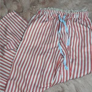 SHEIN Red and White Striped Pants